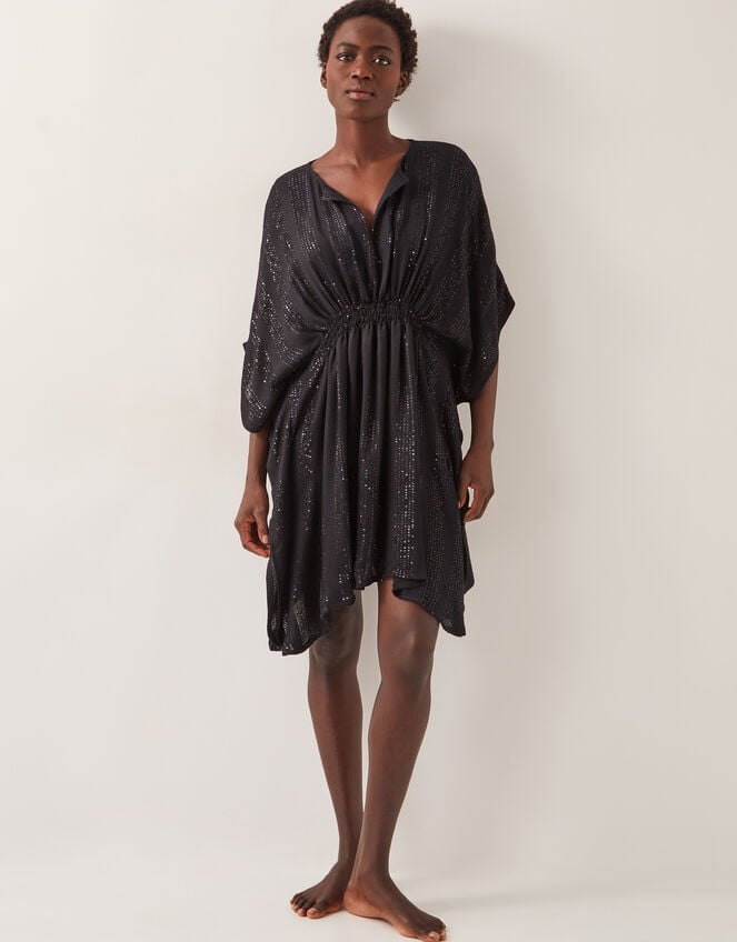 Sana Sequin Embellished Kaftan, Black (BLACK), large