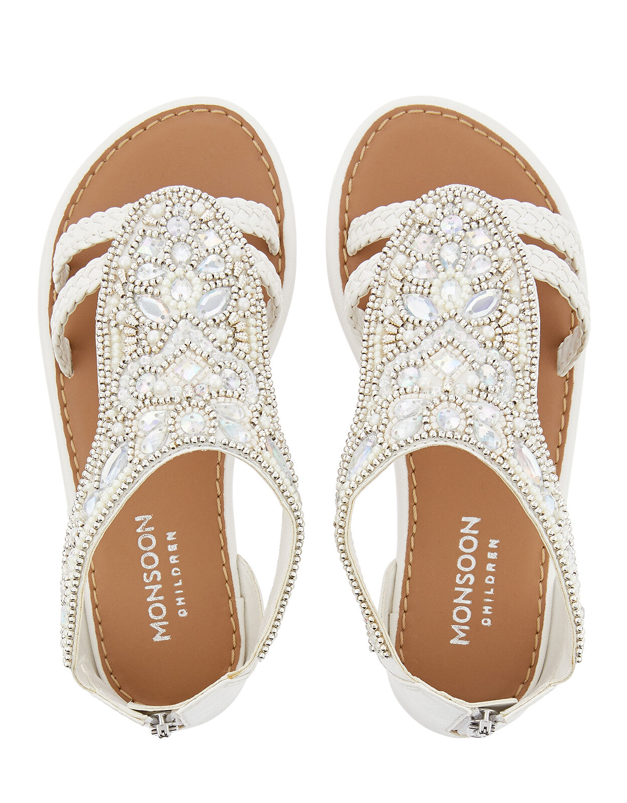 White sandals with diamonds outlet
