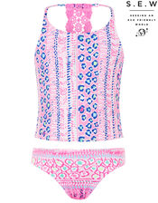 Ava Printed Tankini with Recycled Polyester, Pink (PINK), large