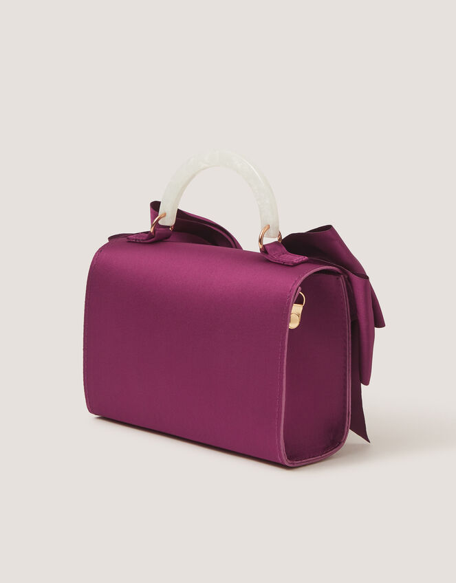 Satin Bow Bag, Red (BURGUNDY), large