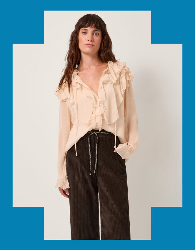 Moliin Angel Ruffle Blouse, Pink (PINK), large