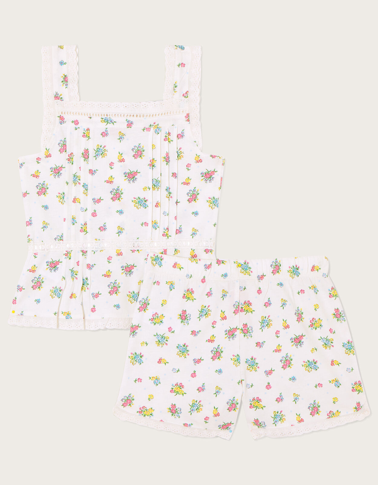 Eliza Ditsy Floral Pyjama Set Ivory Girls Nightwear Monsoon US