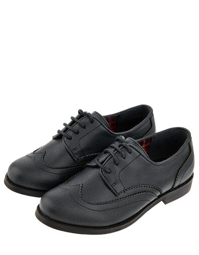 Boys' Oxford Brogue Shoes Black, Black (BLACK), large