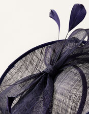 Bow Disc Fascinator , Blue (NAVY), large
