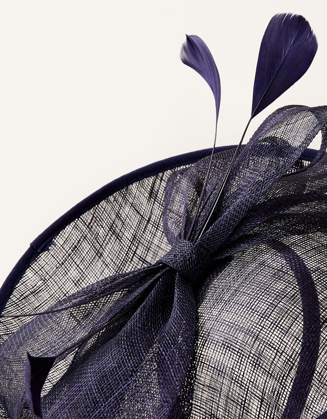 Bow Disc Fascinator , Blue (NAVY), large
