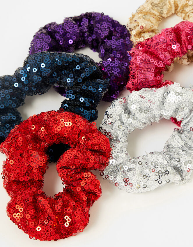 Sequin Scrunchie Multipack, , large