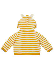 Newborn Bear Stripe Knit Cardigan, Yellow (MUSTARD), large