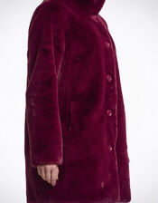 Rino & Pelle Nonna Faux Fur Teddy Coat, Red (BURGUNDY), large