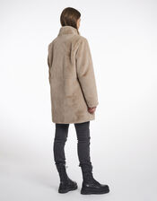 Rino & Pelle Nonna Faux Fur Teddy Coat, Camel (OATMEAL), large