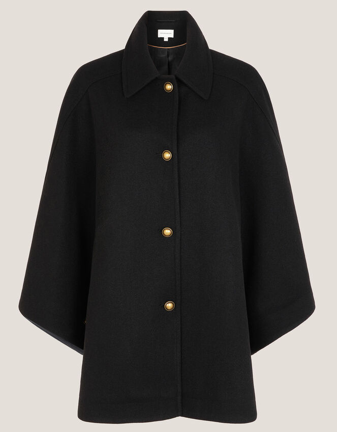 Ciara Cape Coat, Black (BLACK), large