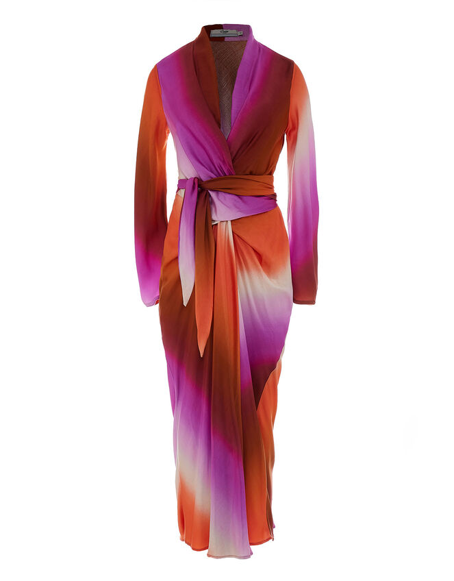 Devotion Twins Ombre Satin Dress, Purple (PURPLE), large
