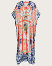 One Hundred Stars Indian Summer Maxi Kaftan, Orange (CORAL), large