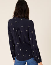 Embroidered Top in LENZING™ ECOVERO™, Blue (NAVY), large