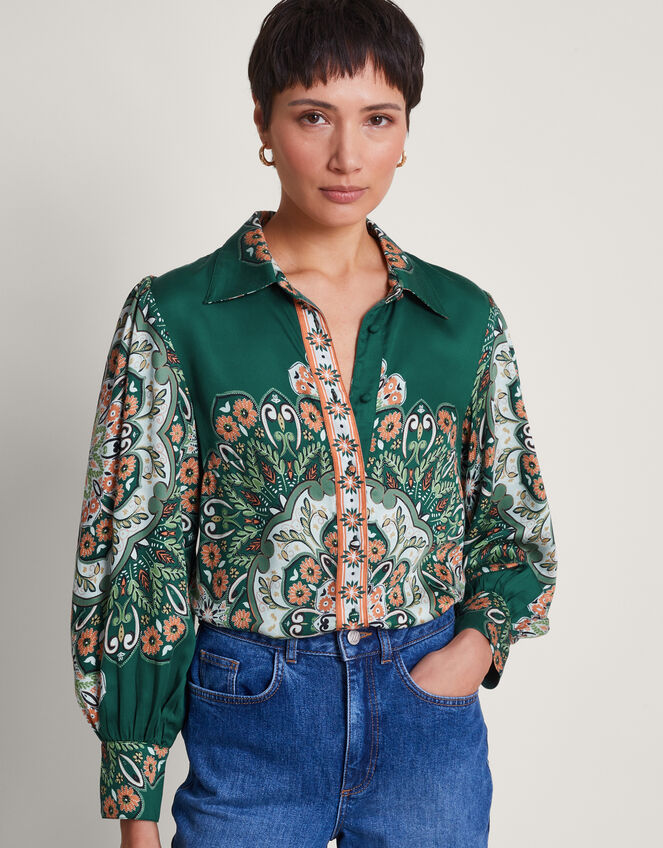 Lumi Print Blouse, Green (GREEN), large