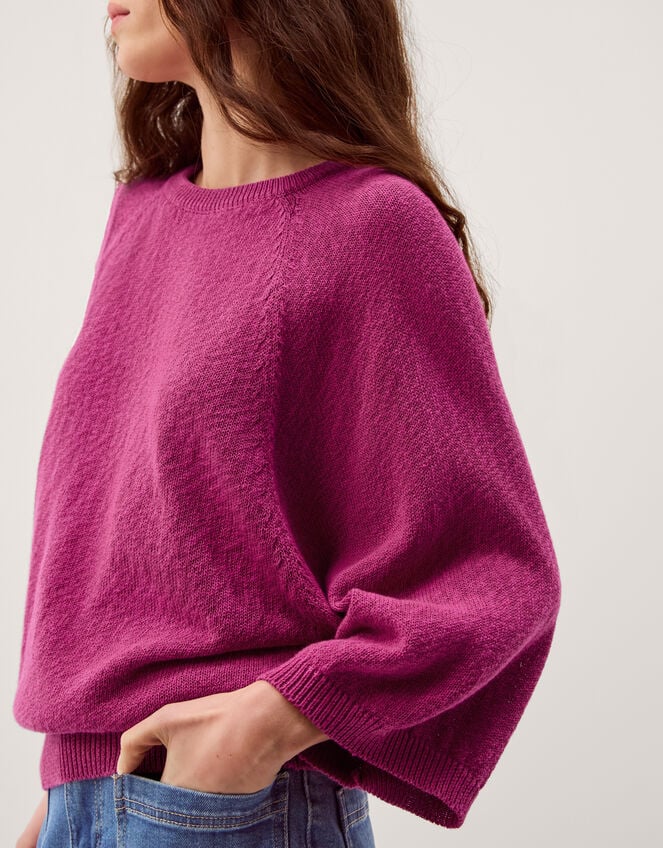Codie &frac34; Sleeve Jumper, Pink (PINK), large