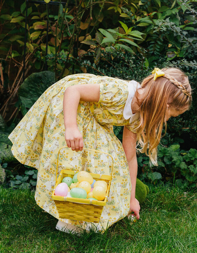 Trotters Bunny Print Dress, Yellow (YELLOW), large