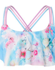 Unicorn Rainbow Frill Bikini Set, Blue (BLUE), large