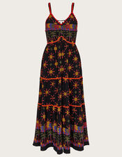 Geometric Print Jersey Sundress, Black (BLACK), large
