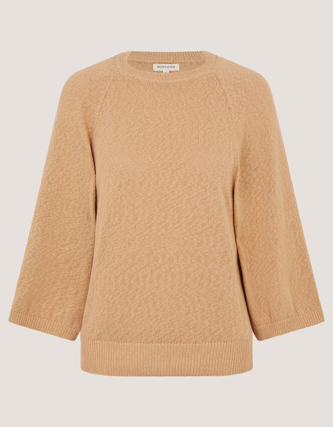 Codie &frac34; Sleeve Jumper, Brown (TOFFEE), large