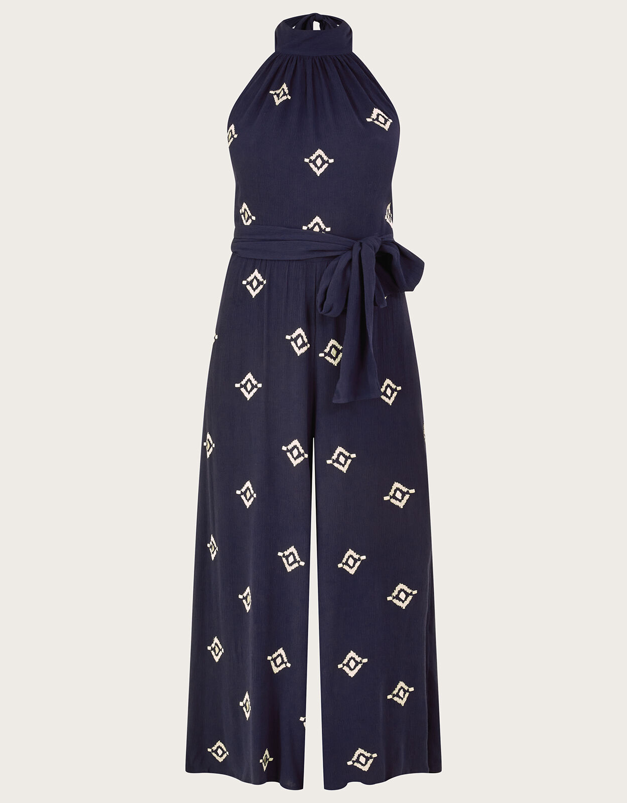 Navy blue halter neck jumpsuit new arrivals