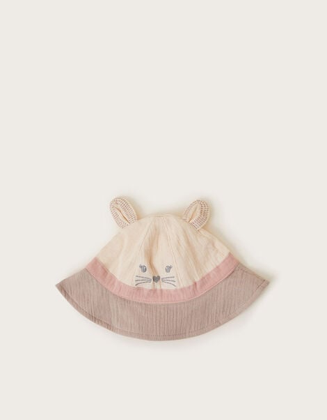 Baby Bunny Cotton Bucket Hat, Pink (PINK), large