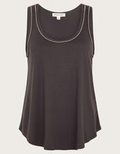 Jess Jersey Cami Top, Gray (CHARCOAL), large