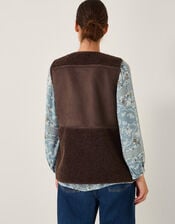 Teri Borg Duffle Vest, Brown (CHOCOLATE), large