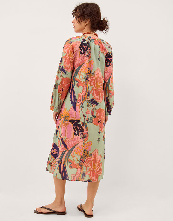 Carmen Floral Midi Tunic Dress, Green (SAGE), large