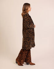 Traffic People Anarchy Leopard Print Coat, Black (BLACK), large