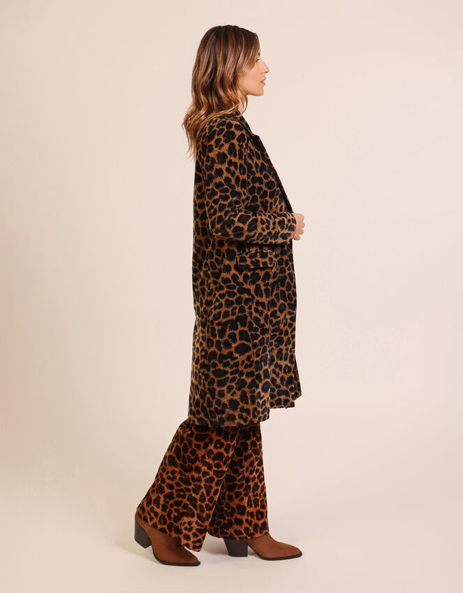 Traffic People Anarchy Leopard Print Coat, Black (BLACK), large