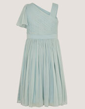 Amalthea Asymmetrical Embellished Party Dress, Green (SAGE), large