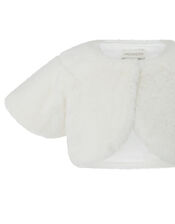 Baby Faux Fur Shrug, Ivory (IVORY), large