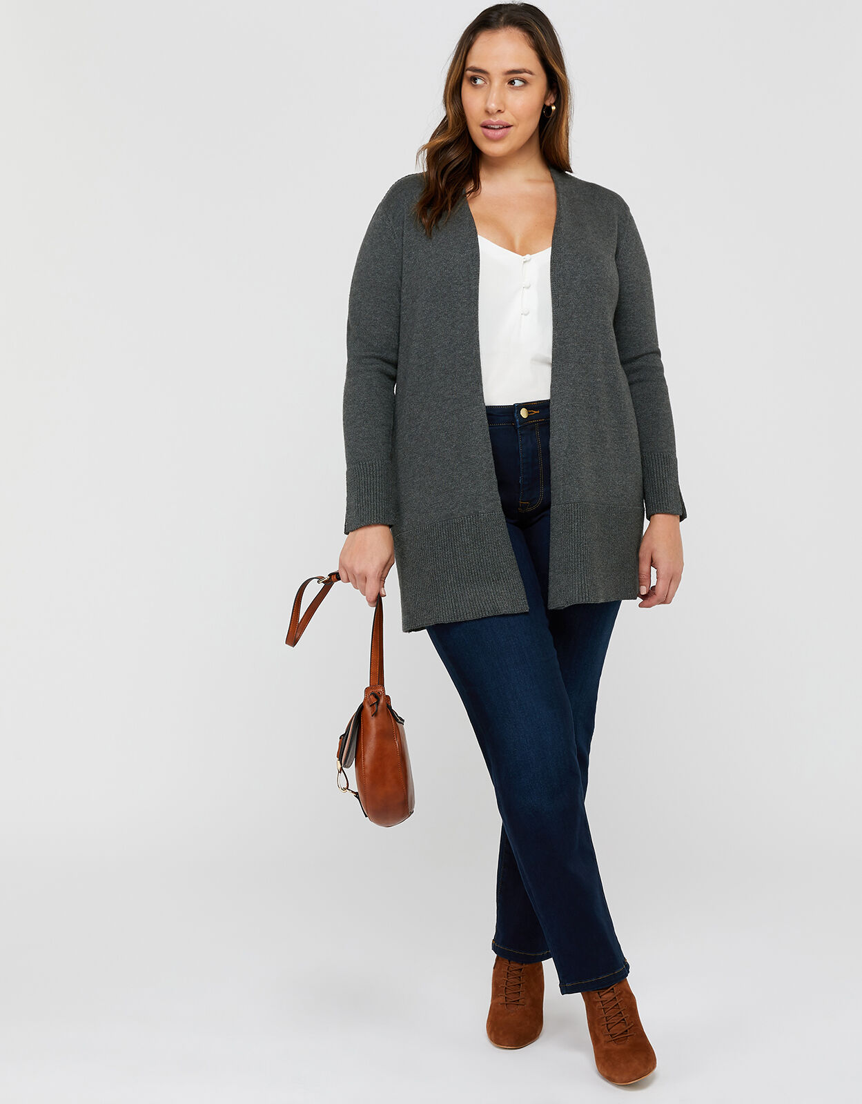 charcoal longline cardigan