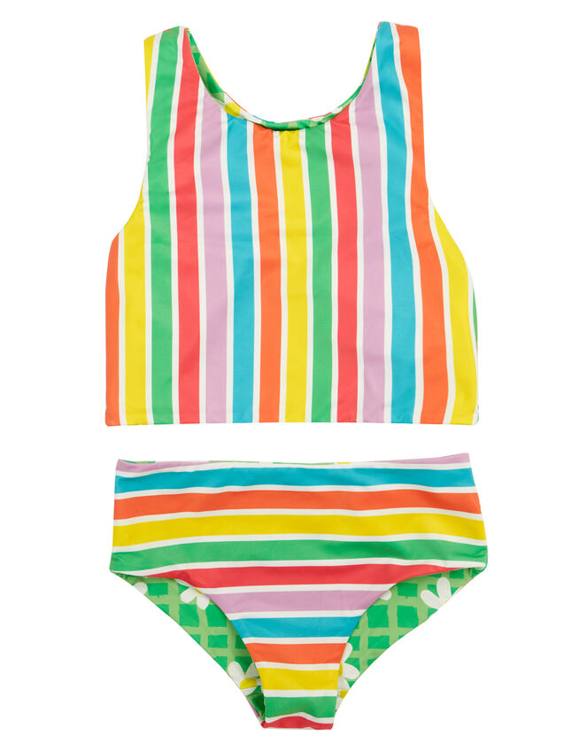 Frugi Tegan Reversible Tankini Set, Multi (MULTI), large