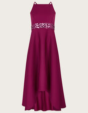 Sequin Scuba Prom Dress, BURGANDY, large