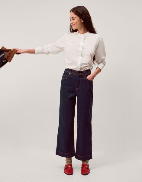 Hallie Regular Cropped Wide Leg Jeans, Blue (INDIGO), large