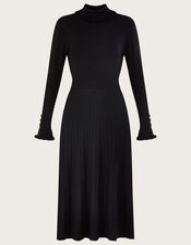 Roll Neck Knit Dress with LENZING™ ECOVERO™ , Black (BLACK), large