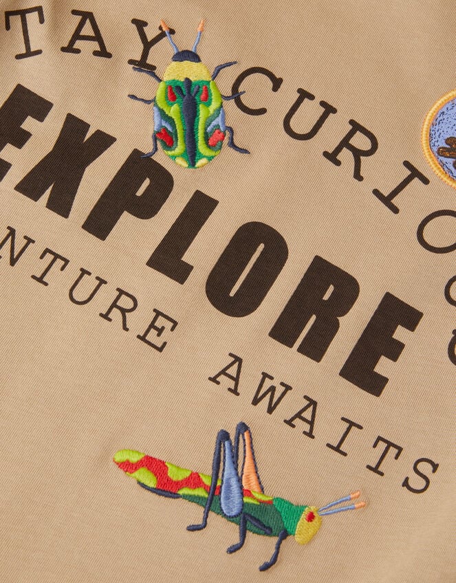 Explore Graphic Long Sleeve T-Shirt, Camel (BEIGE), large