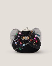Bejewelled Bow Clip Frame Bag , , large