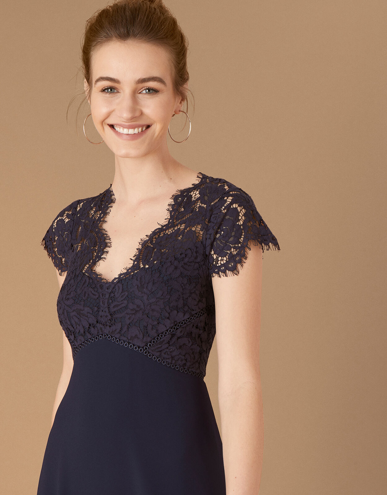 Monsoon navy deals lace dress