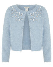 Sienna Fluffy Cardigan, Blue (PALE BLUE), large