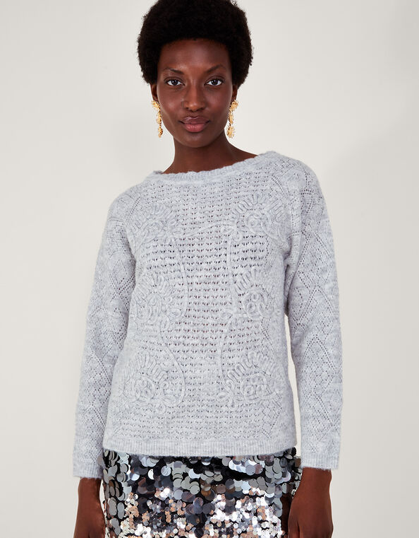 Clo Cornelli Sweater, Gray (GREY), large