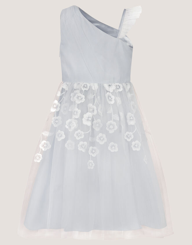 Liza Embroidered Asymmetrical Party Dress, Blue (PALE BLUE), large