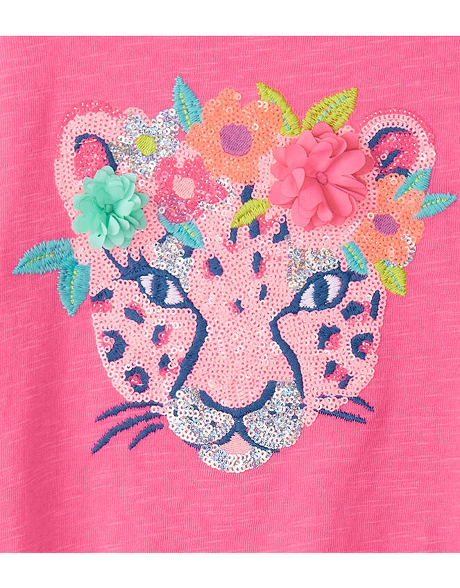 Hatley Sequin Cheetah T-Shirt, Pink (PINK), large