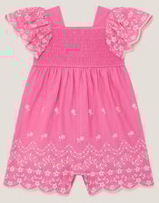 Baby Broderie Romper , Pink (PINK), large