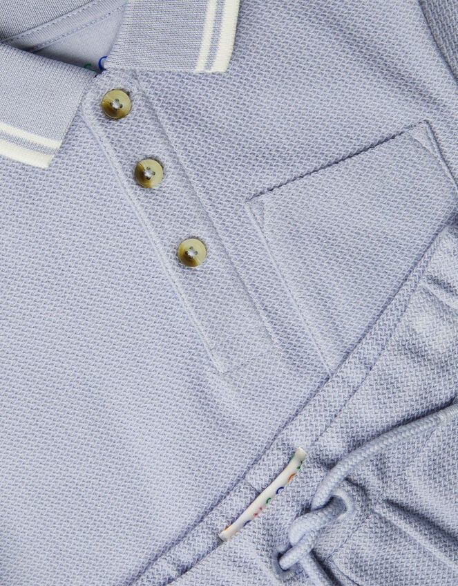 Jersey Polo Shirt & Shorts Set, Blue (BLUE), large