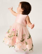 Baby Olene Floral Embroidered Tulle Dress, Pink (PALE PINK), large