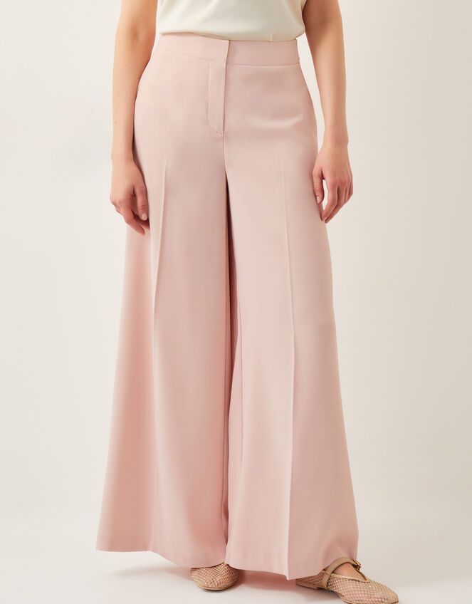 Ruth Wide Leg Trousers, Pink (PALE PINK), large