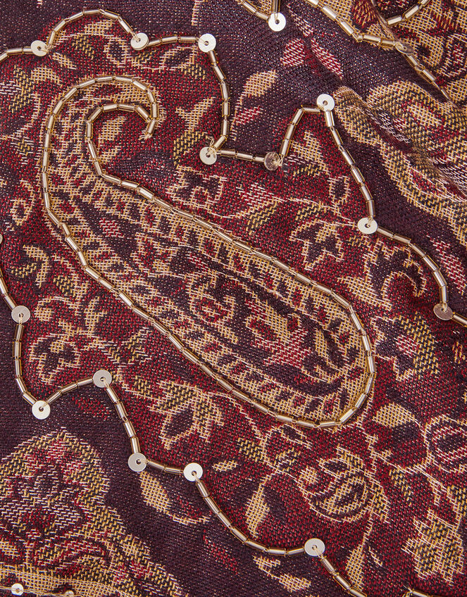 Paisley Sequin Scarf, , large