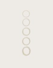 5-Pack Bow Pearl Bracelets, , large